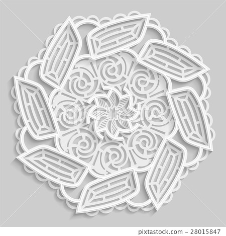 Download Lace 3d Mandala Round Symmetrical Pattern Stock Illustration 28015847 Pixta