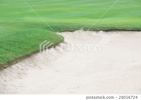 Sand bunkers at the golf course 28016724