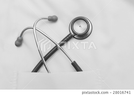 stethoscope in the doctor's uniform pocket 28016741