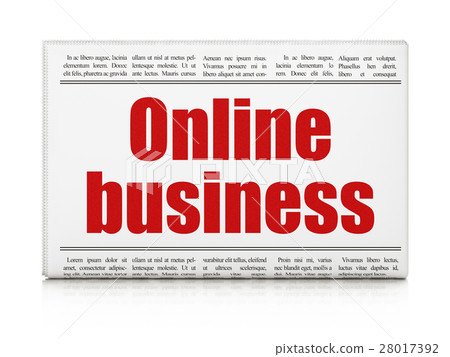 Finance concept: newspaper headline Online 28017392