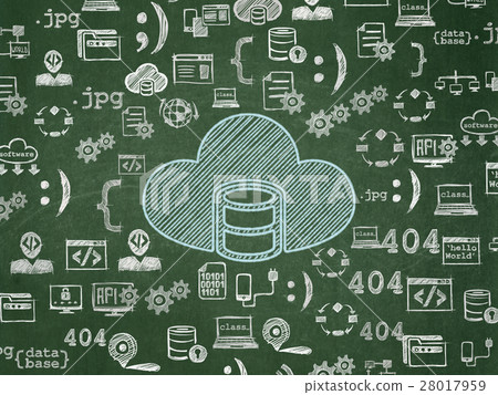 Programming concept: Database With Cloud on School - Stock Illustration ...