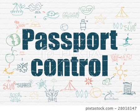 Tourism concept: Passport Control on wall 28018147