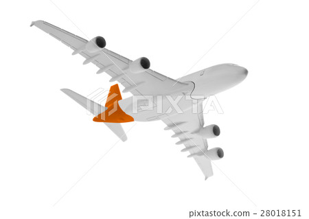 Airplane with orange color on white background. Airplane with orange color on white background. 28018151