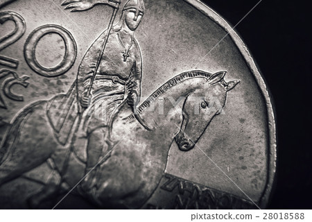 Saint Wenceslas on Czech koruna coin. 28018588