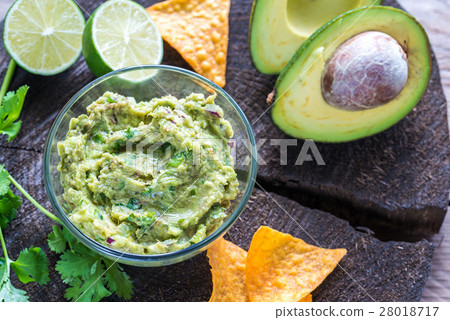 Guacamole with tortilla chips Guacamole with tortilla chips 28018717