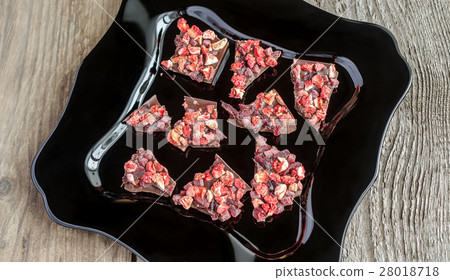 Luxury chocolate bar with dried berries Luxury chocolate bar with dried berries 28018718