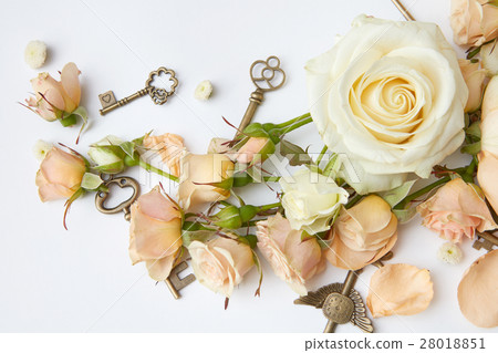 Red roses with key 28018851