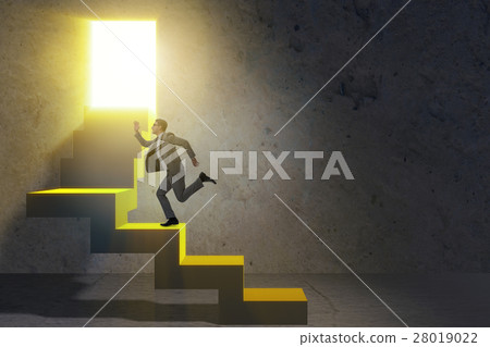 Young businessman climbing career ladder 28019022