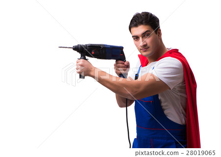 Super hero repairman isolated on the white Super hero repairman isolated on the white 28019065