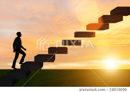 Businessman in career promotion concept with Businessman in career promotion concept with 28019090