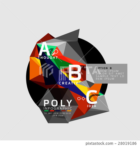 Vector low poly geometric infographics Vector low poly geometric infographics 28019186