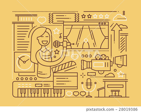 Karaoke - line design composition Karaoke - line design composition 28019386