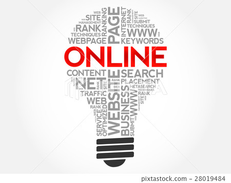 ONLINE bulb word cloud collage 28019484