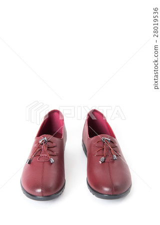 Pair of woman leather shoes, front view profile. 28019536