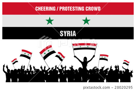 Cheering or Protesting Crowd Syria 28020295
