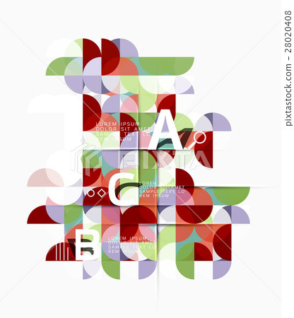 Abstract circle geometric composition isolated on - Stock Illustration ...