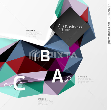 3d polygonal object triangles, abstract background 28020716