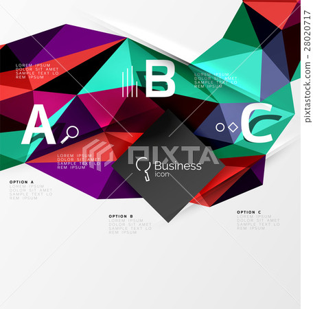 3d polygonal object triangles, abstract background 28020717
