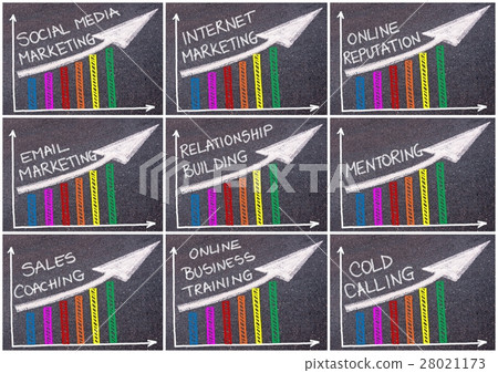 Photo collage of various business messages Photo collage of various business messages 28021173