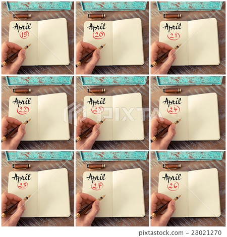 Photo collage of days 19th to 27th of month April Photo collage of days 19th to 27th of month April 28021270