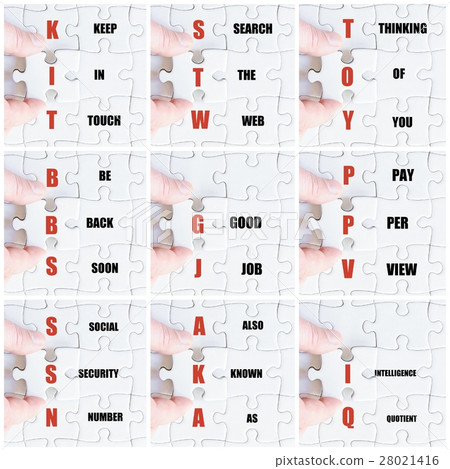 Hand of business man completing the puzzle Hand of business man completing the puzzle 28021416