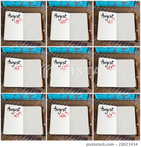 collage of days 19th to the 27th of month August collage of days 19th to the 27th of month August 28021434