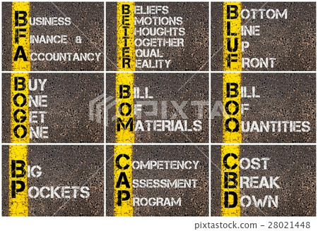 Photo collage of Business Acronyms Photo collage of Business Acronyms 28021448