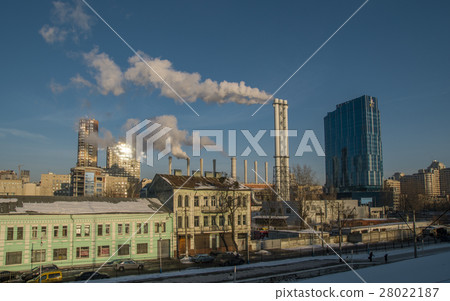 Factory Smoke Near Residental Area 28022187