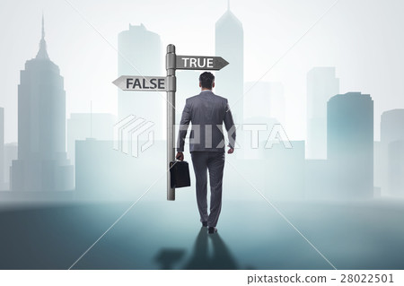 Businessman in difficult choice concept 28022501