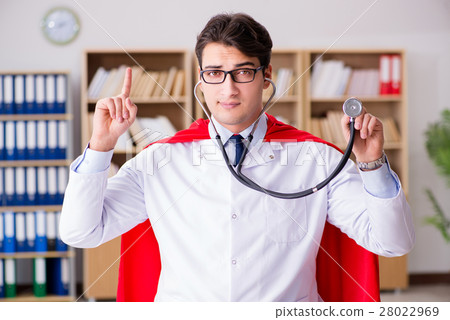 Superhero doctor working in the lab hospital 28022969