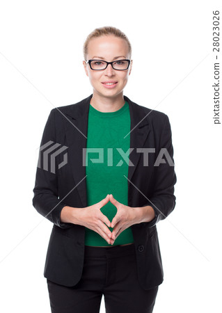 Business woman standing with arms crossed against Business woman standing with arms crossed against 28023026