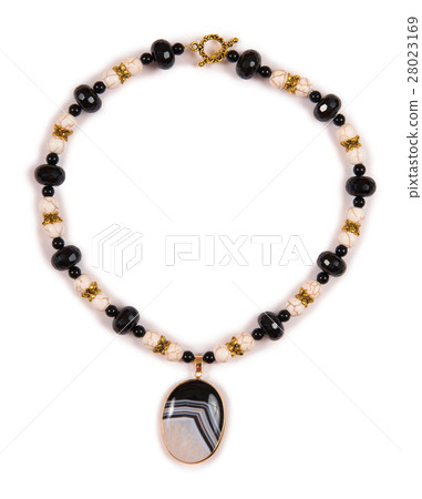 Elegant necklace isolated on white background Elegant necklace isolated on white background 28023169