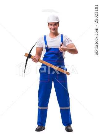 Man with axe isolated on the white Man with axe isolated on the white 28023181