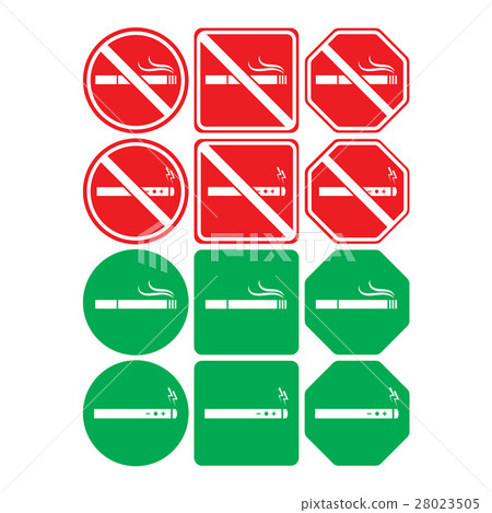 Vector icon set of no smoking and smoking allowed 28023505