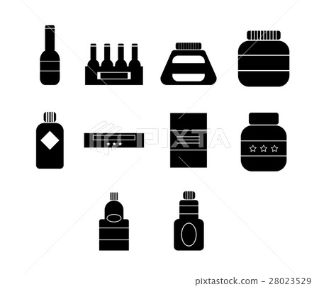 Vector icon set for plastic containers Vector icon set for plastic containers 28023529