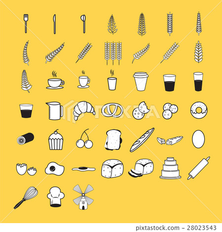 Vector icon set for breakfast and food Vector icon set for breakfast and food 28023543