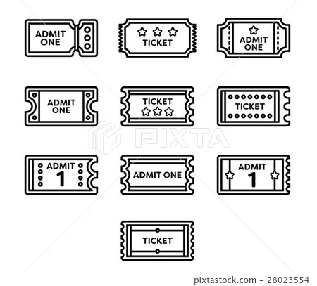 Vector icon set for tickets 28023554