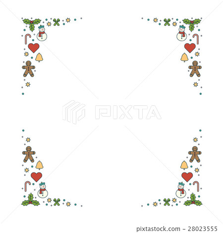 Vector icon set for christmas photo frame 28023555