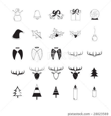 Vector icon set for christmas 28023569