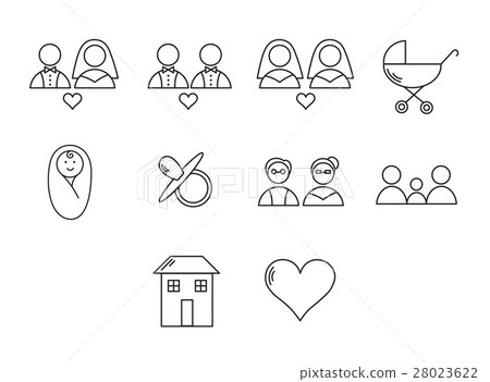Vector set icons set for wedding cycle Vector set icons set for wedding cycle 28023622