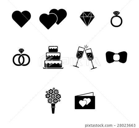 Vector icon set for wedding and engagement Vector icon set for wedding and engagement 28023663