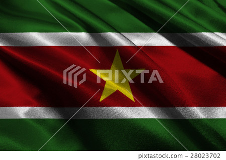 Suriname flag 3D illustration symbol. 28023702