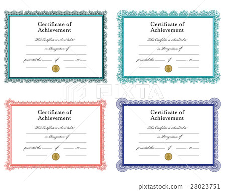 Vector icon set for achievement certificate Vector icon set for achievement certificate 28023751