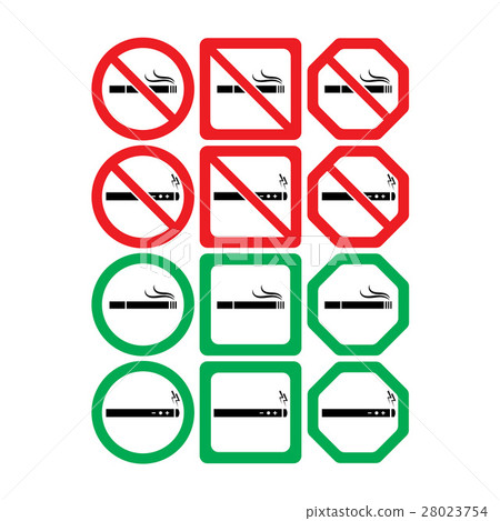 Vector icon set of no smoking and smoking allowed 28023754