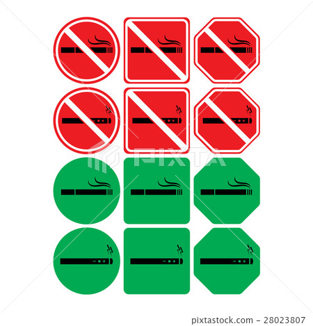 Vector icon set of no smoking and smoking allowed Vector icon set of no smoking and smoking allowed 28023807