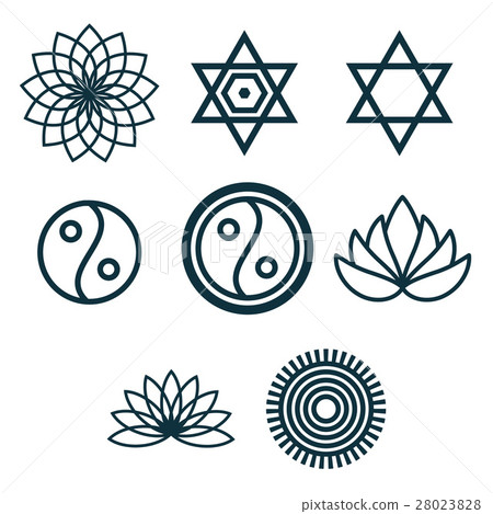Vector icon set for symmetric geometry shapes Vector icon set for symmetric geometry shapes 28023828