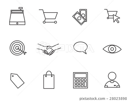 Vector set icons set for business and shopping Vector set icons set for business and shopping 28023898