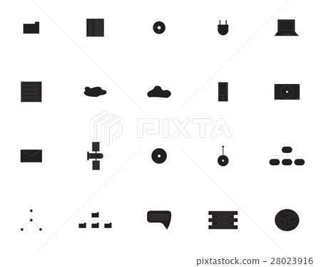 Vector icon set of electronic equipment and network Vector icon set of electronic equipment and network 28023916