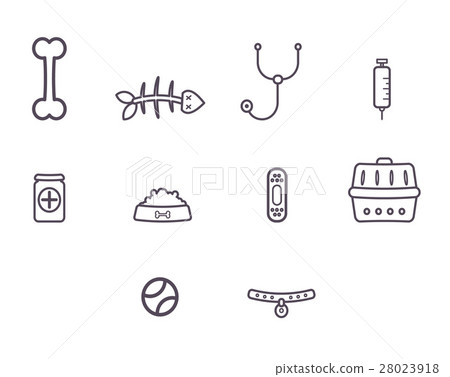 Vector icon set of vet clinic Vector icon set of vet clinic 28023918