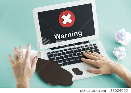 Unsecured Unavailable Spyware Crash Denied Concept 28024663